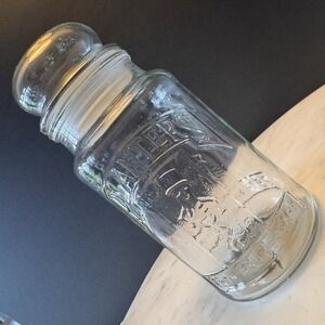 Vintage 1981 Planters Mr. Peanut 75th Anniversary Double Side Embossed Glass Jar